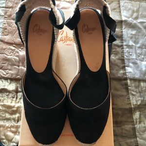 Castaner Black Espadrille Wedges